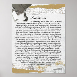 Rulla för DESIDERATAPoem=Max Ehrmann=On studenten Poster