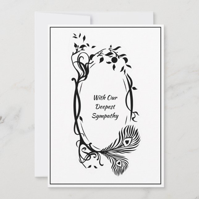 Rulla för djup sympati med svart Blommigt, minimal (Framsida)