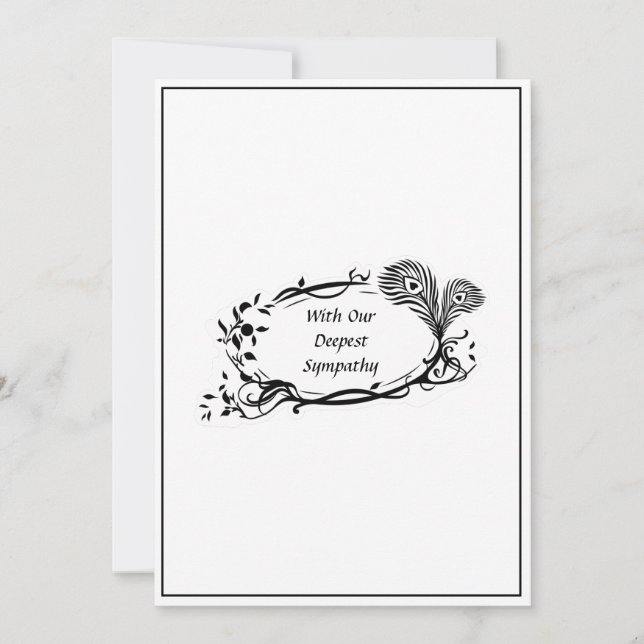Rulla för djup sympati, svart Blommigt, enkel vit  (Framsida)