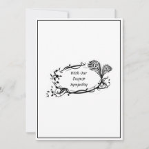 Rulla för djup sympati, svart Blommigt, enkel vit