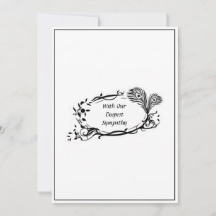 Rulla för djup sympati, svart Blommigt, enkel vit 