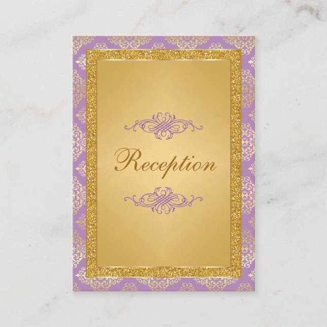 Rulla för Lilac, FAUX Glitter Damask-hölje Tilläggskort (Framsida)