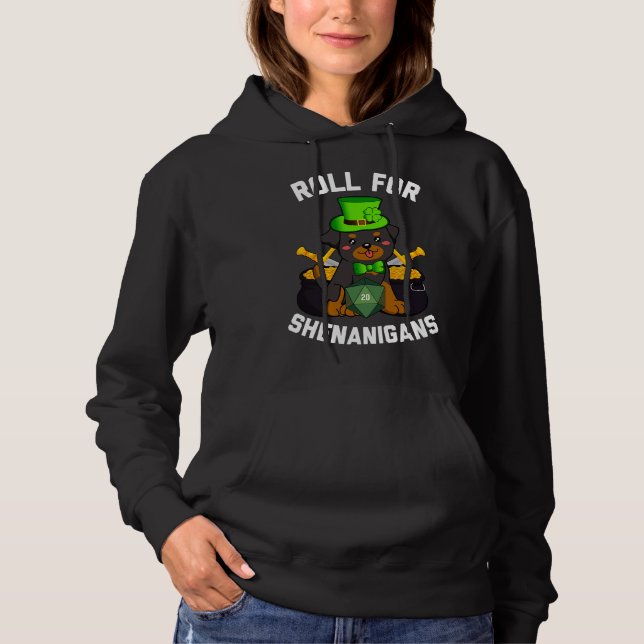 Rulla för shenanigans Rottweiler Hund D20 Rpg St P T Shirt (Framsida)