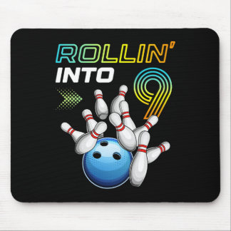 Rulla in i 9 Retro bowling födelsedagsfest 9-årsda Musmatta