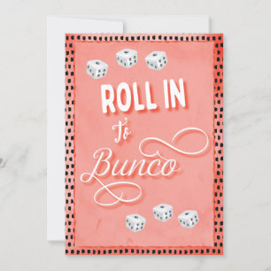 Rulla in i Bunco Dice Party Inbjudningar