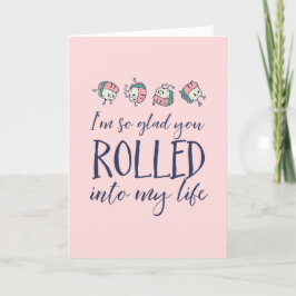 Rulla in i mitt liv Sushi Pun Funny Valentindag Helgkort