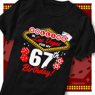 Rulla in Las Vegas 67-års födelsedags Casino Fest T Shirt