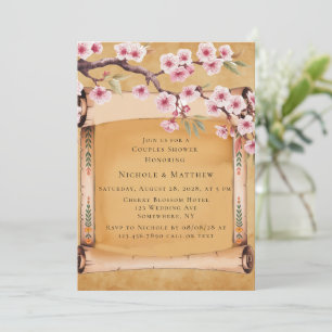 Rulla Japansk Cherry Blommar Par Shower Inbjudningar