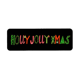 RULLA JULEN Jul Holiday Christmas Söt Handritad Returadress Etikett