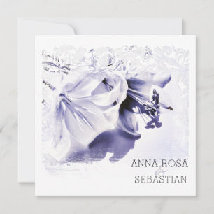*~* Rulla Lily AR12 QR PHOTO OSA Blommigt Bröllop Inbjudningar