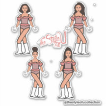 Rulla Majorette / Dansare Klistermärken Peach Blan
