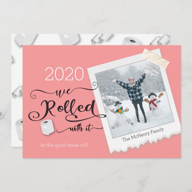 Rulla med det fotojulkort, Helgdag Inbjudningar (Fram/baksida)