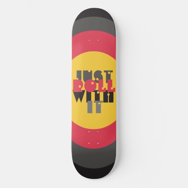 Rulla Med Det Röda Svarta Gula Citat Mini Skateboard Bräda 18,5 Cm (Framsida)
