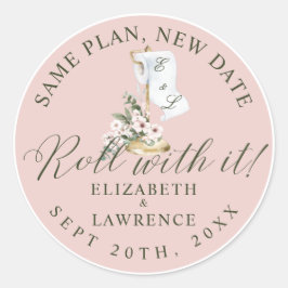 Rulla med Eleganten Körsbärs Blommar och Papper av Runt Klistermärke