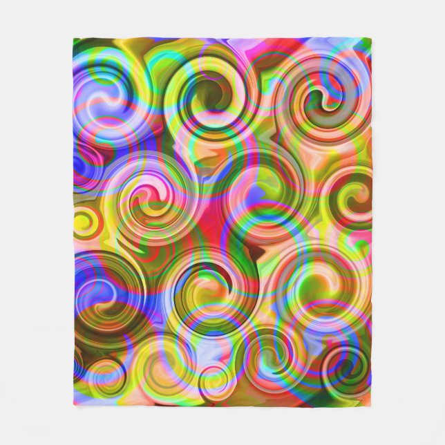 Rulla Pastell geometrisk abstrakt Fleecefilt (Framsidan)