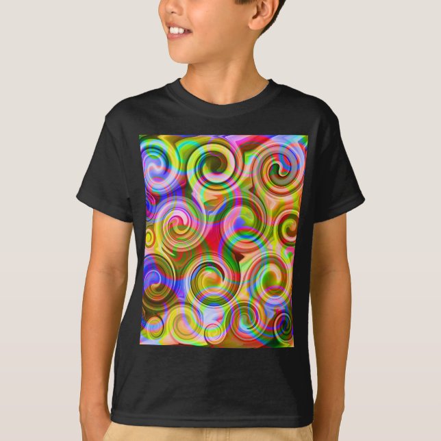 Rulla Pastell geometrisk abstrakt  T-Shirt (Framsida)