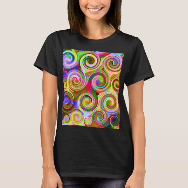 Rulla Pastell geometrisk abstrakt T-Shirt (Framsida)
