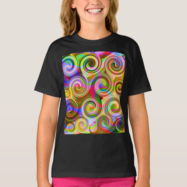 Rulla Pastell geometrisk abstrakt  T-Shirt (Framsida)