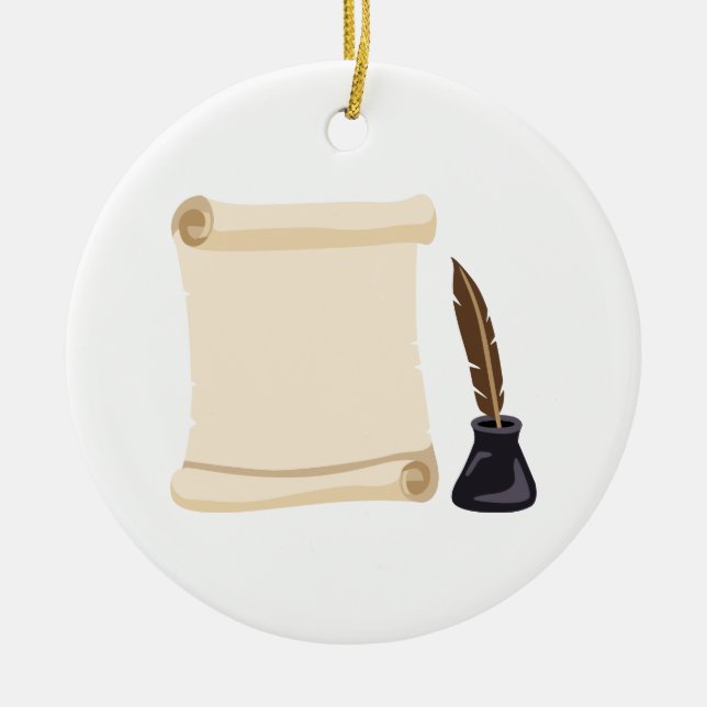 Rulla Quill & Bläck Julgransprydnad Keramik (Framsidan)