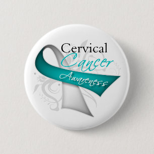 Rulla Ribbon Cervical Cancer-medvetenhet Knapp