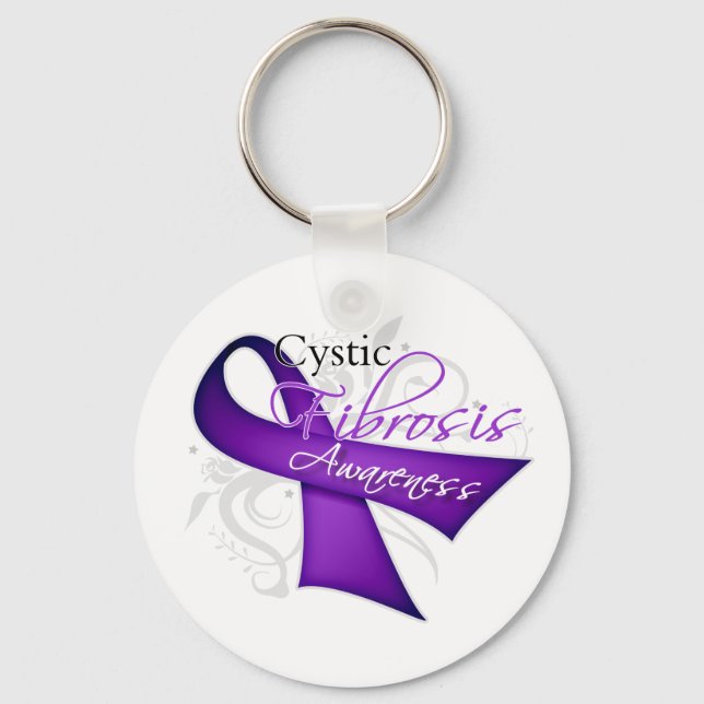 Rulla Ribbon - Cystic Fibrosis Awareness Nyckelring (Framsida)