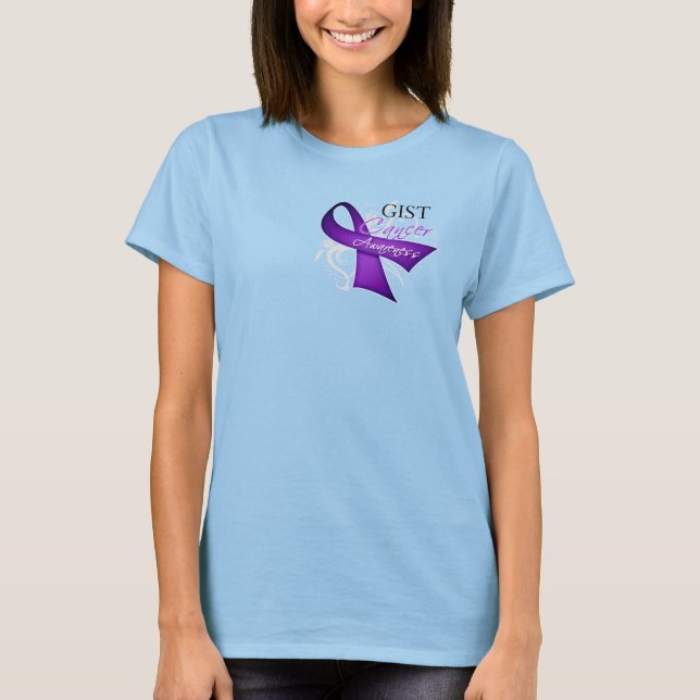 Rulla Ribbon GIST Cancer Awareness T Shirt (Framsida)