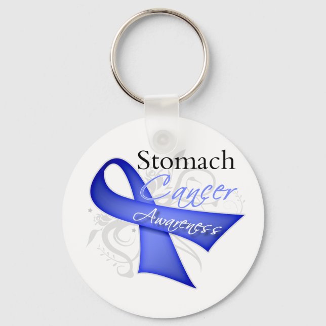 Rulla Ribbon Stomach Cancer Awareness Nyckelring (Framsida)