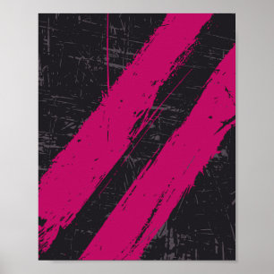 Rulla Rosa-penseldrag Abstrakt design Poster