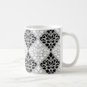 Rulla-skada Stor PTN B&W på Grått Kaffemugg
