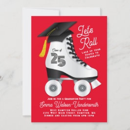 Rulla Skate Studentfest Inbjudan Red