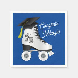 Rulla Skate Studentfest Skatt Rink Blue Pappersservett