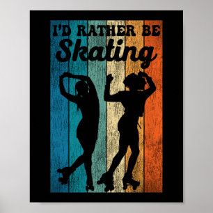 Rulla Skating I stället skulle jag skämta 1970s Re Poster