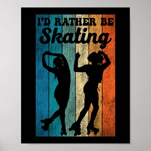 Rulla Skating I stället skulle jag skämta 1970s Re Poster (Framsidan)