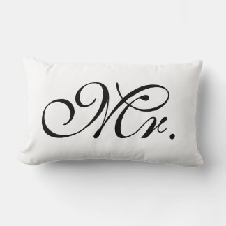 Rulla text i svartvitt lumbarkudde