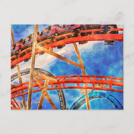 Rulla underlägg färgat vykort