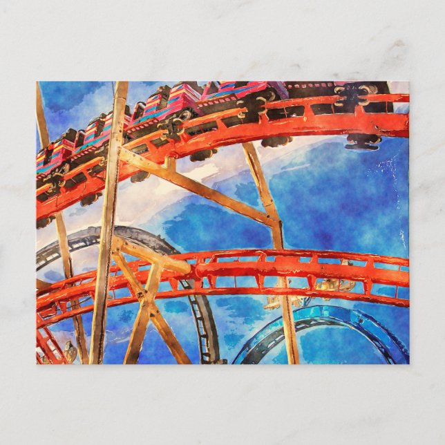 Rulla underlägg färgat vykort (Framsida)