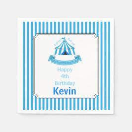 Rulla upp! Rulla upp! Circus Födelsedagsfest Blue Pappersservett