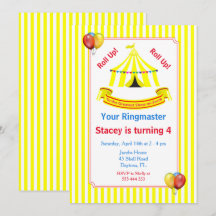 Rulla upp! Rulla upp! Circus Födelsedagsfest Gult