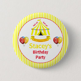 Rulla upp! Rulla upp! Circus Födelsedagsfest Gult Knapp