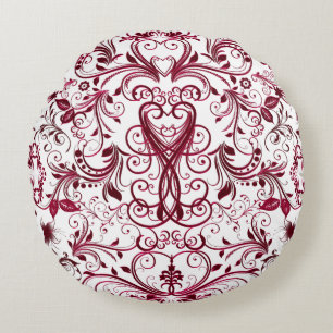 Rulla Work, Raspberry Red Round Dekorativ kudde