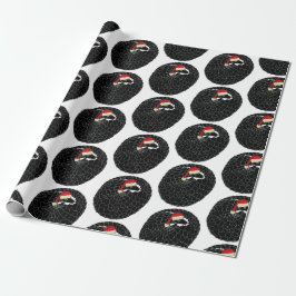 Rullad pangolin jul svart och vit presentpapper