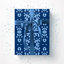Rullad spets i blå indigo presentpapper