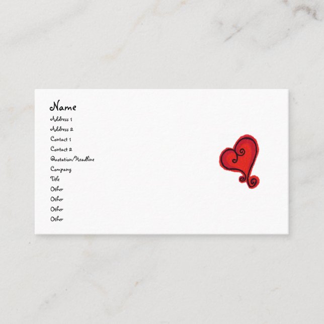 RULLAHJÄRTAvisitkort Visitkort (Framsida)