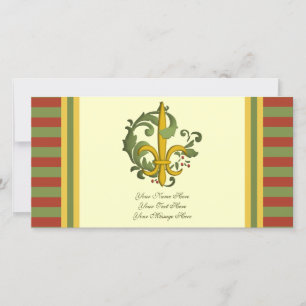 Rullan Fleur de lis Julkort