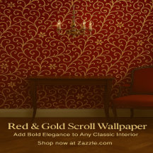 Rullan för Luxury Red and Guld Damask Blommigt