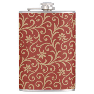 Rullan för Luxury Red and Guld Damask Blommigt Fickplunta