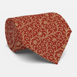 Rullan för Luxury Red and Guld Damask Blommigt Slips