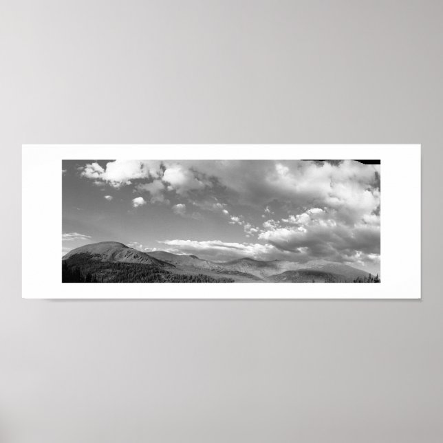 Rullande Backe Panoramic Black and White Photo Poster (Framsidan)