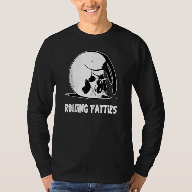 Rullande djur Katt Kat Kat Pappa T Shirt (Framsida)