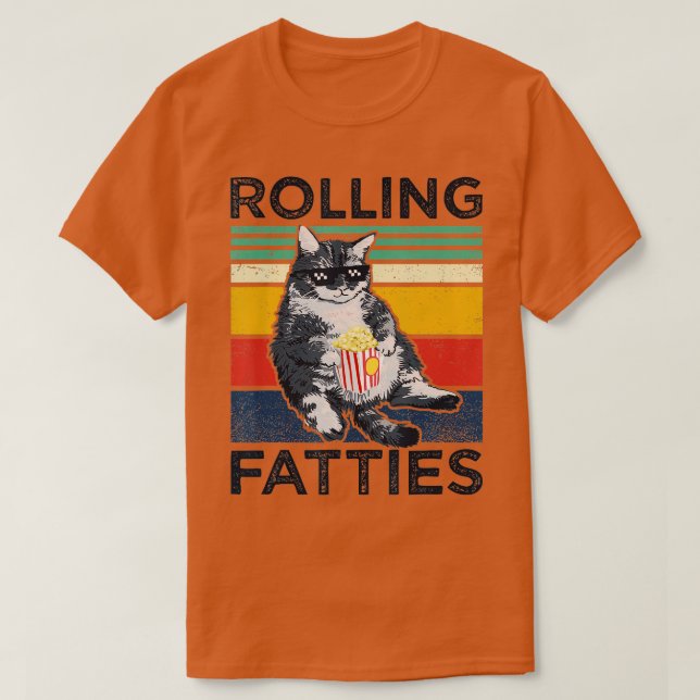 Rullande djur, katt Lazy stil katt till manar T Shirt (Design framsida)